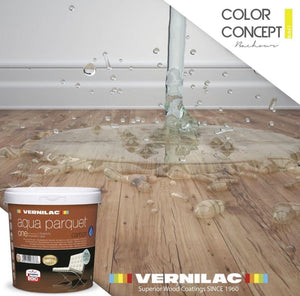 Aqua Parquet Clear Satin Varnish polycarbonate odor-free water-borne varnish for interior wooden floor - فرنش للبركه مائي